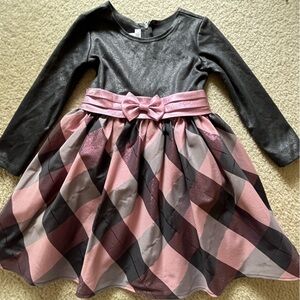 Bonnie Jean Pink and Black Plaid Dress